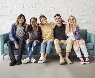 Adolescents in a group setting