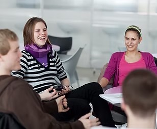 Young adults participating in group therapy