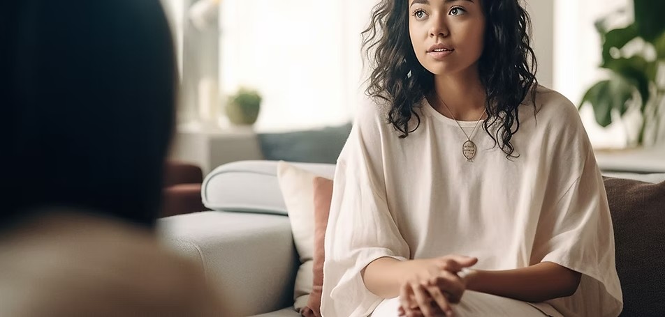 Therapy session in a calm, supportive setting