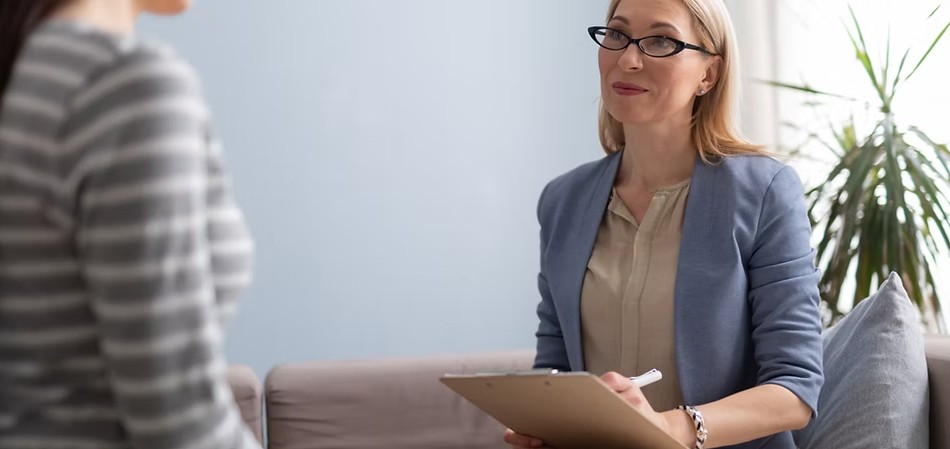 Clinician conducting a psychological assessment